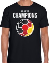 Duitsland EK/ WK supporter t-shirt - we are the champions met Duitse voetbal - zwart - heren - kleding / shirt XL