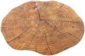 Set van 8x stuks ronde placemat boomstam print 38 cm - Eettafel onderleggers van kunststof