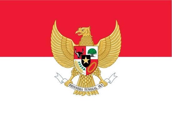 Foto: Vlag indonesie met garuda 70x100cm