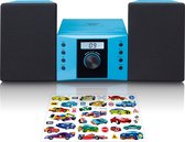 Bol.com Lenco MC-013 - Stereo set met CD speler AUX en stickersset - Blauw aanbieding