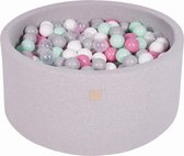 Ronde Ballenbak set incl 300 ballen 90x40cm - Licht Grijs: Transparant, Grijs, Wit, Licht Roze, Mint