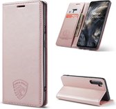 Oneplus Nord Bookcase Anti Skim Hoesje Case Rose Gold