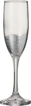 J-Line Drinkglas Op Voet Wijn Raster Glas Zilver/Transparant