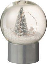 J-Line Sneeuwbal Deco Kerst Sneeuw Led Glitter Zilver