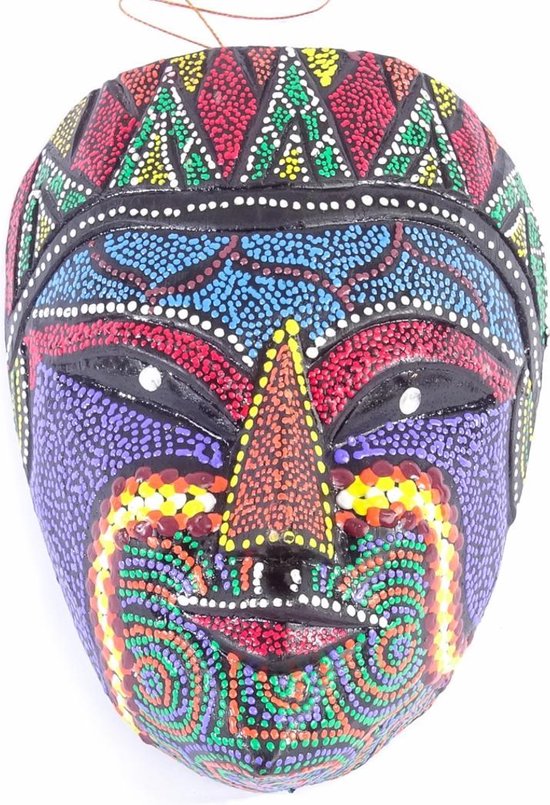 Madison lelijk passend Original handmade aborigional art decoratie masker regenboog | bol.com