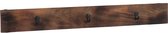 J-Line kapstok 3hangers hout d-bruin (101x6x12cm)