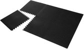 Fitness mat Antraciet - rubber tegels - 6x matje 40x40 - multifunctionele mattenset-vloermat-puzzelmat-fitness-zwembad