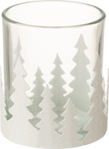 J-Line T-Lichthouder Kerstbomen Metaal Glitter Wit Small