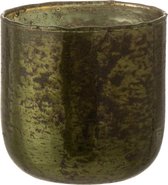J-Line Theelichthouder Rond Glas Groen Small