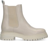 Manfield - Dames - Korte off white leren chelsea boots - Maat 40