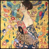 JUNIQE - Poster met kunststof lijst Klimt - Lady with Fan -20x20