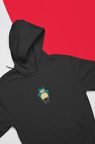 Snorlax Pixel Art Zwart Hoodie - Kawaii Anime Merchandise - Pokemon - Unisex Maat M