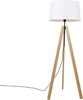 QAZQA telu - Moderne Tripod | driepoot vloerlamp | Staande Lamp - 1 lichts - H 161 cm - Wit -  Woonkamer | Slaapkamer