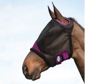 RelaxPets - Weatherbeeta - Vliegenmasker - 60% UV Bescherming - Fleece Randen - Zwart/Paars - Full