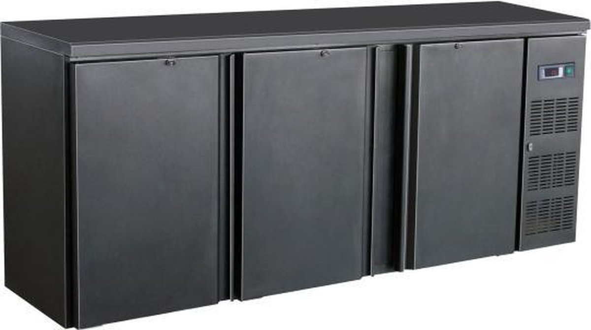 CombiSteel Barkoelkast - 537L - Zwart - Geforceerd - 2002x513x860mm - Horeca Koelkast