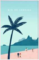 JUNIQE - Poster in kunststof lijst Rio De Janeiro - retro -40x60