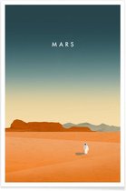 JUNIQE - Poster Mars - retro -40x60 /Oranje