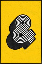 JUNIQE - Poster in kunststof lijst Ampersand geel -30x45 /Geel & Zwart