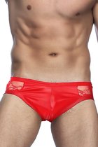 Paris Hollywood Mp052 - Erotische Slip - Rood met Wetlook - S