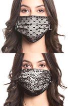 Pussy Deluxe Masker Lace 2 Pack Mondkapje Zwart