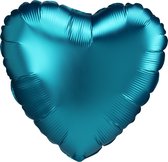 Amscan Folieballon Luxe Aqua Hart 43 Cm Blauw