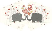 Herbruikbare mode gezichtsbedekking - Love Elephants (volwassene) 5. Stuks