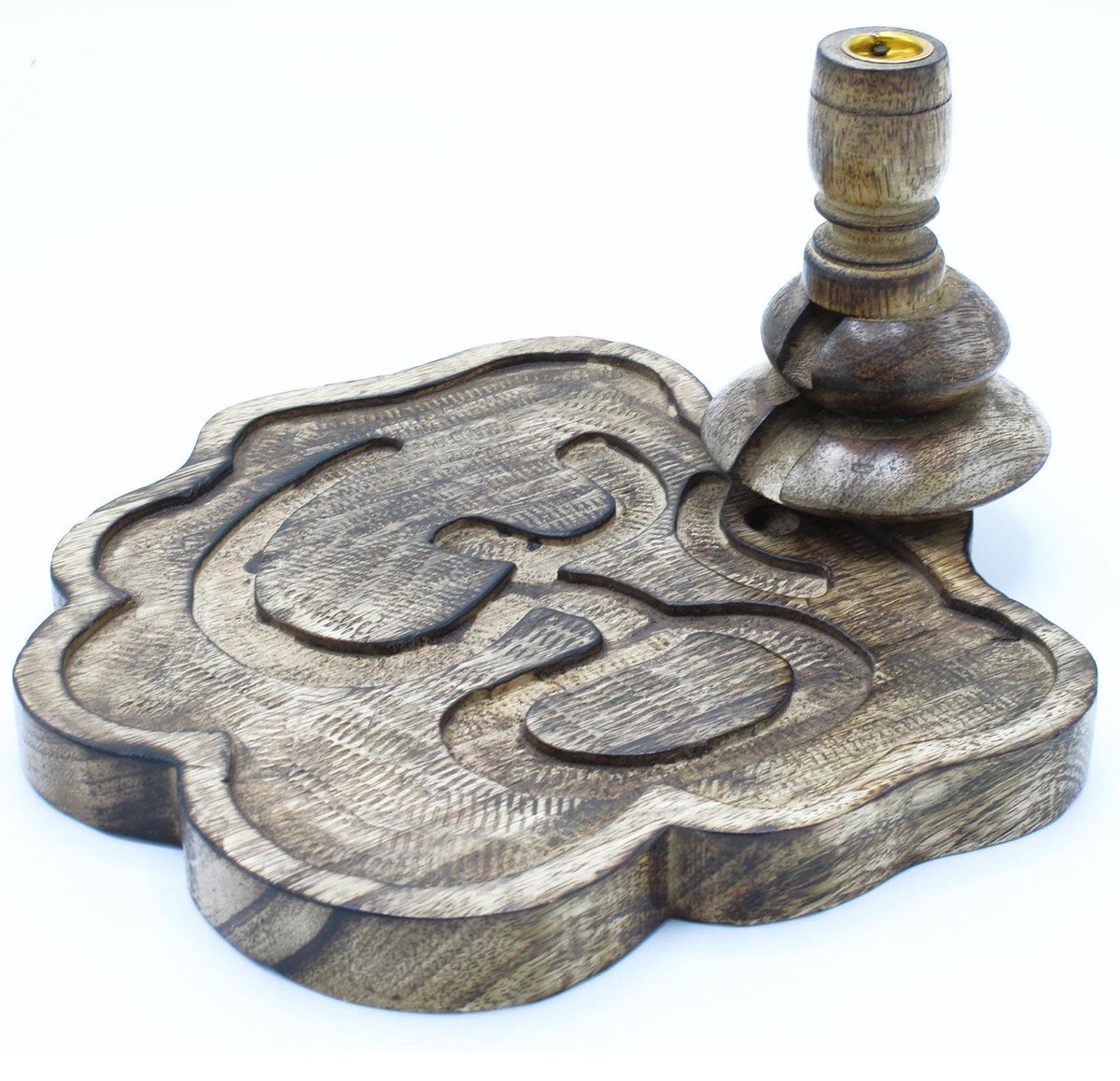 Großer Mango Holz Räuchergefäß - Ohm 2. Stuks