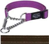 Rogz for dogs fanbelt choker choco - 20 mmx34-56 cm - 1 stuks