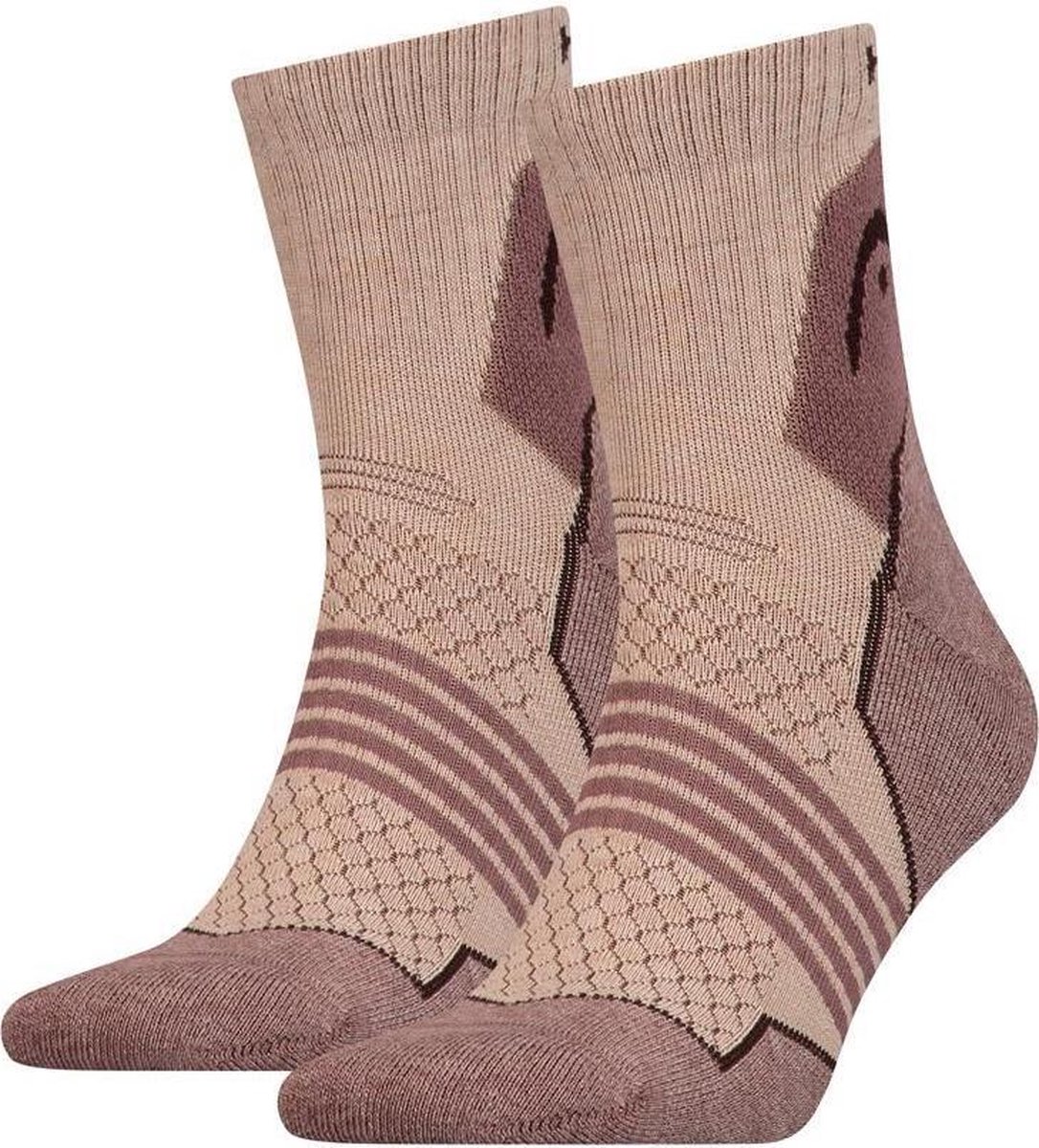 Head Heren 2-Pack Hiking Quarter Sokken Beige
