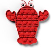 Pop it van By Qubix - Pop it fidget toy - Kreeft - Rood - fidget toy van hoge kwaliteit!