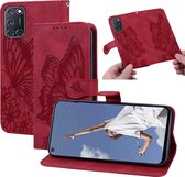 Voor OPPO A52 / A72 / A92 Retro Skin Feel Butterflies Embossing Horizontale Flip Leather Case met houder & kaartsleuven & portemonnee (rood)