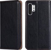 Voor Samsung Galaxy Note10 + PU + TPU Gloss Oil Effen Kleur Magnetische Horizontale Flip Leren Case met Houder & Card Slot & Portemonnee (Zwart)