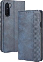 Voor OnePlus Nord Magnetische Gesp Retro Crazy Horse Textuur Horizontale Flip Leren Case met Houder & Kaartsleuven & Fotolijst (Blauw)