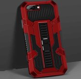 Voor iPhone 8 Plus / 7 Plus Vanguard Warrior All-inclusive Dubbelkleurig schokbestendig TPU + pc-beschermhoes met houder (rood)