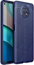 Voor Samsung Galaxy A32 Litchi Texture TPU schokbestendig hoesje (blauw)