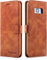 Voor Galaxy S8 + Diaobaolee Pure Fresh Texture Horizontale Flip Leather Case, met houder & kaartsleuf & portemonnee & fotolijst (geel)