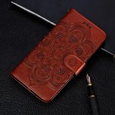 Mandala Embossing Pattern Horizontale Flip Leather Case voor Galaxy M20, met houder & kaartsleuven & portemonnee & fotolijst & lanyard (bruin)