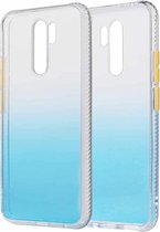 Voor Xiaomi Redmi 9 Gradient Shockproof TPU + Acryl beschermhoes met afneembare knoppen (Gradient Blue)