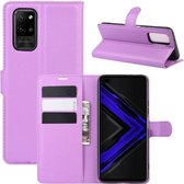 Voor Huawei Honor Play4 Pro / Honor V30 Litchi Texture Horizontale Flip Leren Case met Houder & Kaartsleuven & Portemonnee (Paars)