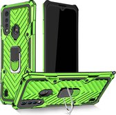 Voor Motorola Moto G8 Power Lite Cool Armor PC + TPU schokbestendig hoesje met 360 graden rotatie ringhouder (groen)