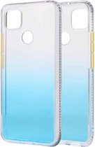 Voor Geschikt voor Xiaomi Redmi 9C Gradient Shockproof TPU Case met afneembare knoppen (blauw)