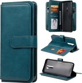 Voor OPPO A9 (2020) / A11x / A5 (2020) multifunctionele magnetische koperen gesp horizontale flip effen kleur lederen tas met 10 kaartsleuven & portemonnee & houder & fotolijst (do