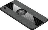 Voor Vivo Y91 XINLI stikseltextuur schokbestendig TPU beschermhoes met ringhouder (grijs)