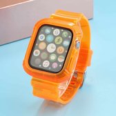 Transparante TPU geïntegreerde vervangende horlogeband voor Apple Watch Series 6 & SE & 5 & 4 44 mm / 3 & 2 & 1 42 mm (oranje)