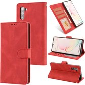 Voor Samsung Galaxy Note10 Fantasie Klassiek Huidgevoel Kalfsleer Textuur Magnetische gesp Horizontale Flip PU lederen tas met houder & kaartsleuf & portemonnee (rood)