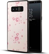 Voor Galaxy Note 8 TPU + PC Peach Flower Printed Pattern Surface Protective Back Case