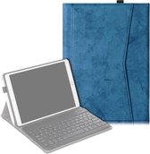 Voor iPad Air (2019) Marmeren Doek Textuur Horizontale Flip Leren Case met Pen Slot & Houder zonder Toetsenbord (Donkerblauw)