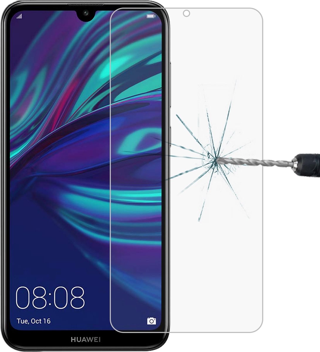 Let op type!! 0.26 mm 9H 2.5 D gehard glas film voor Huawei Y7 2019