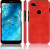 Shockproof Litchi Texture PC + PU Case voor Google Pixel 3 lite (rood)