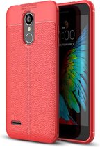 Voor LG K8 (2018) Litchi Texture Soft TPU beschermhoes (rood)